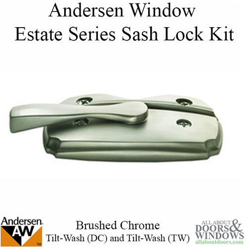 Andersen Tilt-Wash (DC) and Tilt-Wash (TW) Windows - Estate Series Sash Lock,  Brushed Chrome - Andersen Tilt-Wash (DC) and Tilt-Wash (TW) Windows - Estate Series Sash Lock,  Brushed Chrome