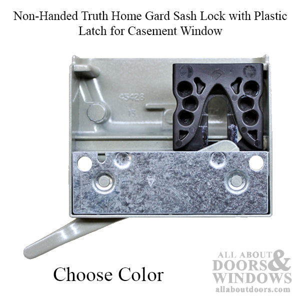Non-Handed Truth Home Gard Sash Lock with Plastic Latch for Casement Window - Choose Color - Non-Handed Truth Home Gard Sash Lock with Plastic Latch for Casement Window - Choose Color