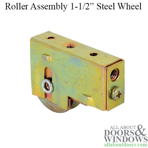 Sliding Door Roller With 1.5 Inch Steel Wheel Plain Back Steel Housing - Sliding Door Roller With 1.5 Inch Steel Wheel Plain Back Steel Housing