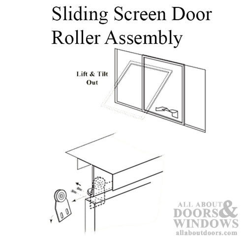 Top Mount Roller Assembly with 1 Inch Steel Wheel for Sliding Screen Door - Top Mount Roller Assembly with 1 Inch Steel Wheel for Sliding Screen Door