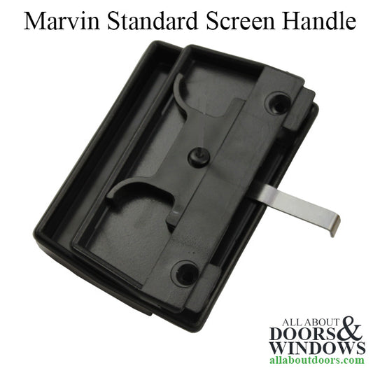 Marvin Sliding Screen Door Latch and Pull Handle Set, Black Finish
