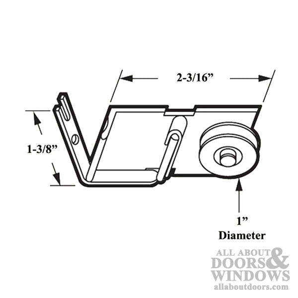 Straight Spring Tension Roller Assembly with 1 Inch Nylon Wheel for Sliding Screen Door - Straight Spring Tension Roller Assembly with 1 Inch Nylon Wheel for Sliding Screen Door