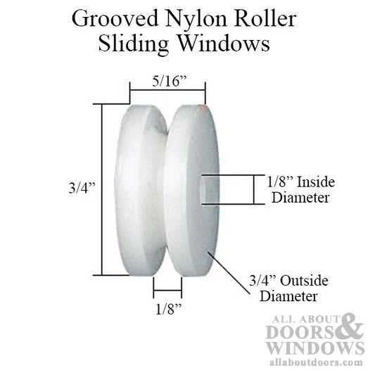 Roller (Grooved) - Sliding Windows, Nylon