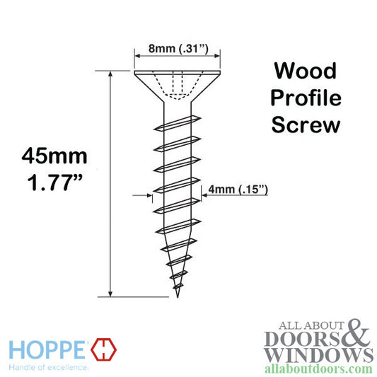 Screws, 8mm Head, 45mm Length  - Stainless Steel