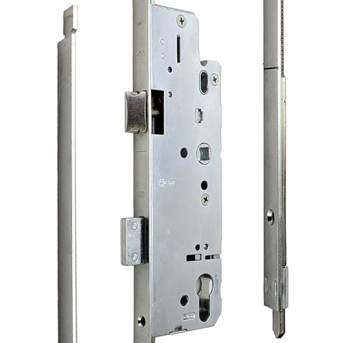 AGB Unitop 16mm Multipoint Lock 50/92 Active Assembly with Shootbolts, 41-5/16 inch handle height - Silver - AGB Unitop 16mm Multipoint Lock 50/92 Active Assembly with Shootbolts, 41-5/16 inch handle height - Silver