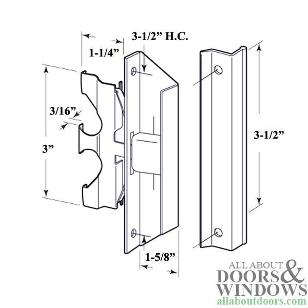 Non-Handed Latch & Pull for Sliding Screen Door - Black Finish - Non-Handed Latch & Pull for Sliding Screen Door - Black Finish