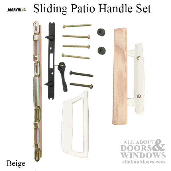 Marvin, Sliding Patio Door Complete Handle Set, Beige - Marvin, Sliding Patio Door Complete Handle Set, Beige