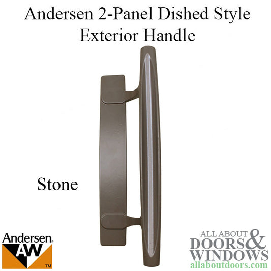 Andersen Exterior Door Handle  2 Panel Dished Style Stone