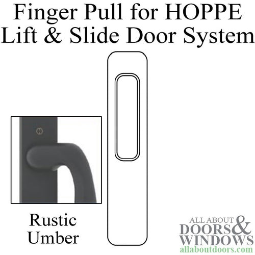 Brass Finger Pull for HOPPE Lift and Slide Door Systems - Rustic Umber - Brass Finger Pull for HOPPE Lift and Slide Door Systems - Rustic Umber