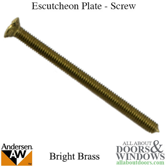 Screw, 4mm x 56mm  Escutcheon Plate - Brass