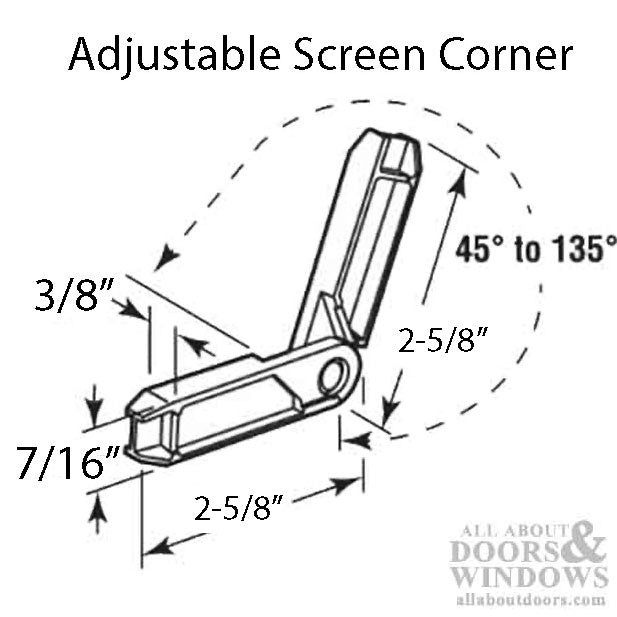 Adjustable Radius, Miter-Cut Screen Corners,  3/8