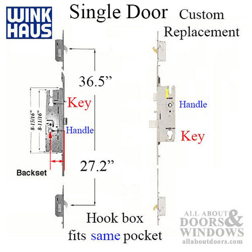 20mm Winkhaus OML 45/92 Hooks @ 27.2 Down, 36.5 Up - 20mm Winkhaus OML 45/92 Hooks @ 27.2 Down, 36.5 Up