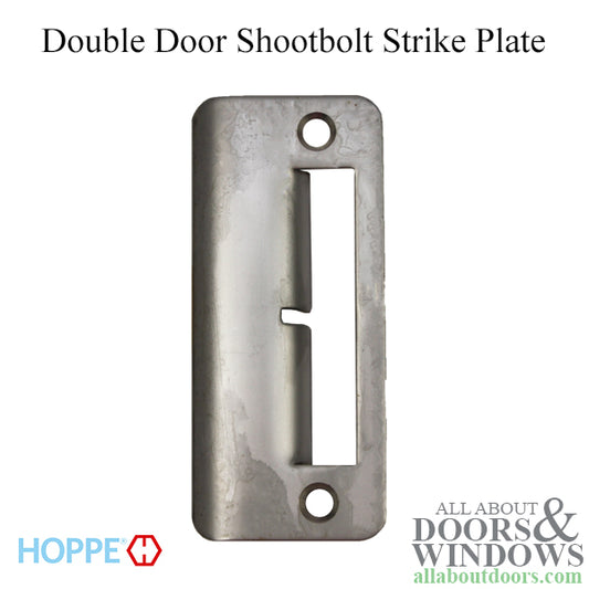 Strike Plate, PS0013N, Double Door Shootbolt  1.61 x 3.75 - Stainless Steel