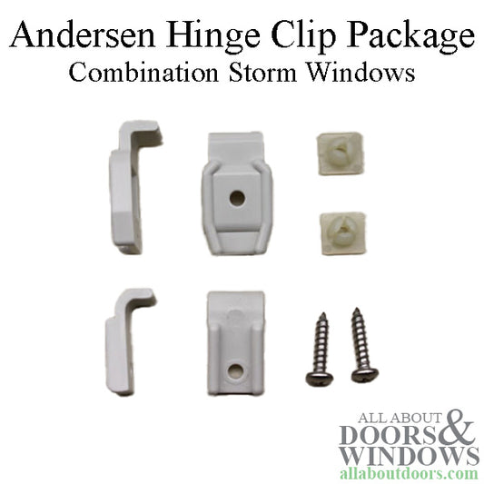 Andersen Hinge Clip Package For Narroline Woodwright Tilt-Wash Combination Storm Windows White