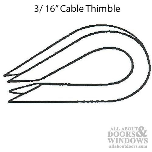 DISCONTINUED - Cable Thimble, Teardrop Shape - Garage Door - 3/16 Inch - DISCONTINUED - Cable Thimble, Teardrop Shape - Garage Door - 3/16 Inch