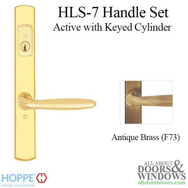 Hoppe HLS7 Handleset, Verona, M151/2167N, Keyed Active, Antique Brass - Hoppe HLS7 Handleset, Verona, M151/2167N, Keyed Active, Antique Brass