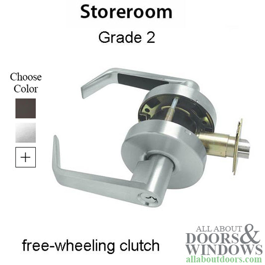 Grade 2, Storeroom Lever Lock, 2-3/4bs,  Commercial  - Choose Color