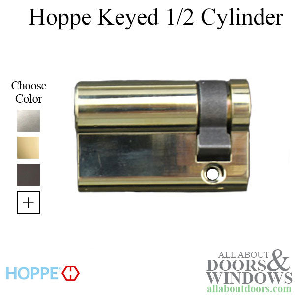 Hoppe 50mm Keyed 1/2 Cylinder, 40/10 - Hoppe 50mm Keyed 1/2 Cylinder, 40/10