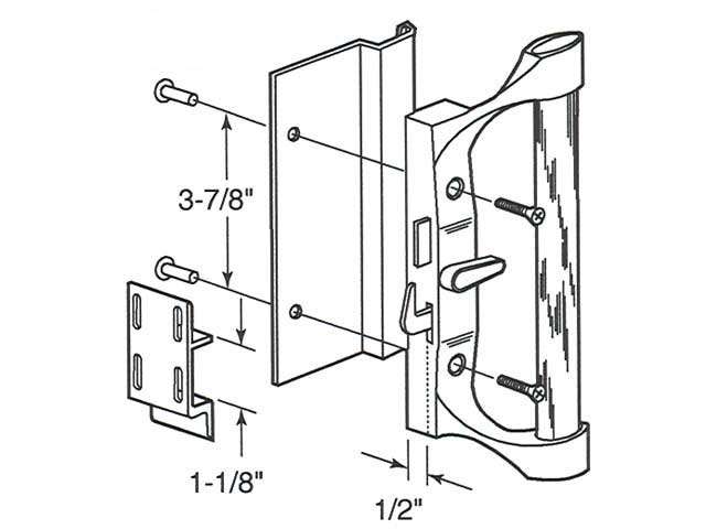 Rylock Patio Door Handle, Surface Mount - Rylock Patio Door Handle, Surface Mount