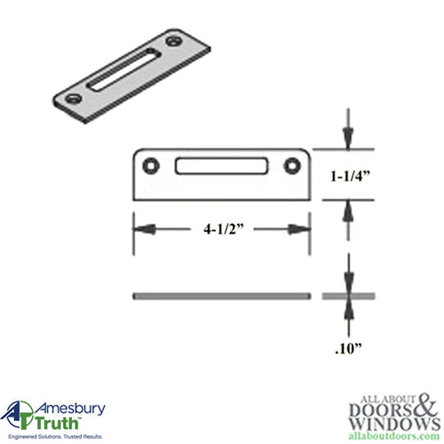 Square Corner Flat Radius Rhino Strike Plate ,Tongue - Stain - Square Corner Flat Radius Rhino Strike Plate ,Tongue - Stain