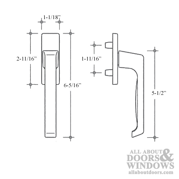 Tilt & Turn Uni-Jet Dirigent Outside Handle - White - Tilt & Turn Uni-Jet Dirigent Outside Handle - White