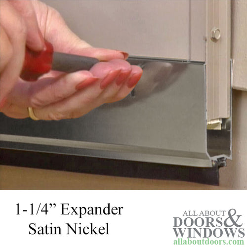 Storm Door Expander and Sweep, 1-1/4 Inch Doors, 35-1/16 Inch Length - Satin Nickel - Storm Door Expander and Sweep, 1-1/4 Inch Doors, 35-1/16 Inch Length - Satin Nickel