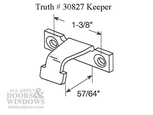 Sash Lock  Keeper, Truth  1-3/8 inch Screw Hole - Sash Lock  Keeper, Truth  1-3/8 inch Screw Hole