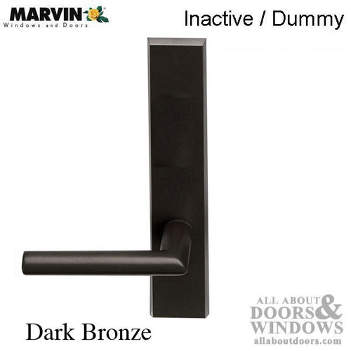 Marvin Contemporary Handle, Inactive / Dummy Ultimate Hinged French Door- Dark Bronze - Marvin Contemporary Handle, Inactive / Dummy Ultimate Hinged French Door- Dark Bronze