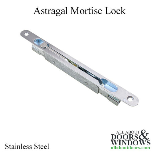 Astragal Mortise Lock - Inactive/Passive Panel Door Locking System - Stainless Steel Faceplate w/Silver Locking Rods - Astragal Mortise Lock - Inactive/Passive Panel Door Locking System - Stainless Steel Faceplate w/Silver Locking Rods