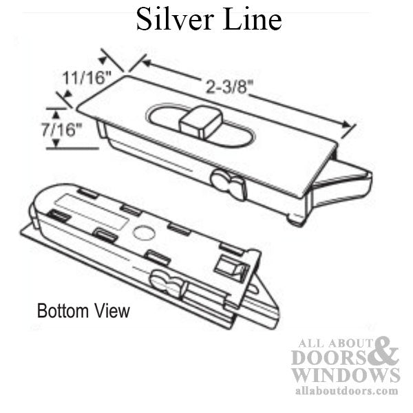 Tilt Latch, Slide in Plastic, Pairs - White - Tilt Latch, Slide in Plastic, Pairs - White