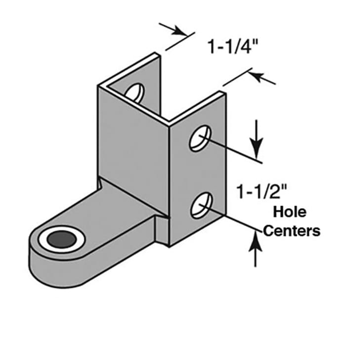 Partition Panel Top Hinge Bracket Fits 1.25 Inch Pilaster - Partition Panel Top Hinge Bracket Fits 1.25 Inch Pilaster