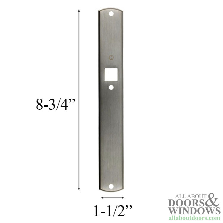 Hoppe M216N Dummy Backplate, Interior with Square Hole - Satin Nickel - Hoppe M216N Dummy Backplate, Interior with Square Hole - Satin Nickel