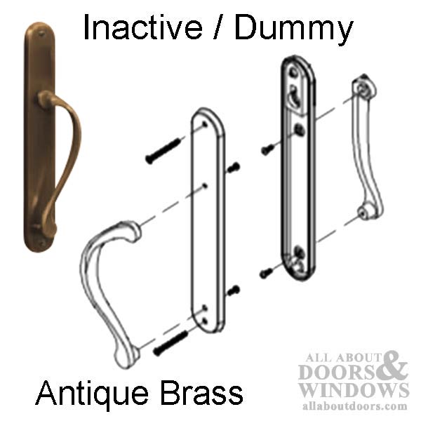 Marvin Ultimate Sliding French Door, Inactive / Dummy wide handle set - Antique Brass - Marvin Ultimate Sliding French Door, Inactive / Dummy wide handle set - Antique Brass