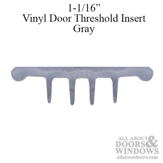 1-1/16 Inch Vinyl Door Bottom Threshold Insert - Gray