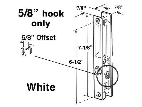 Lock Patio Door Handle Set, Recessed, Flush Mount, White - Lock Patio Door Handle Set, Recessed, Flush Mount, White