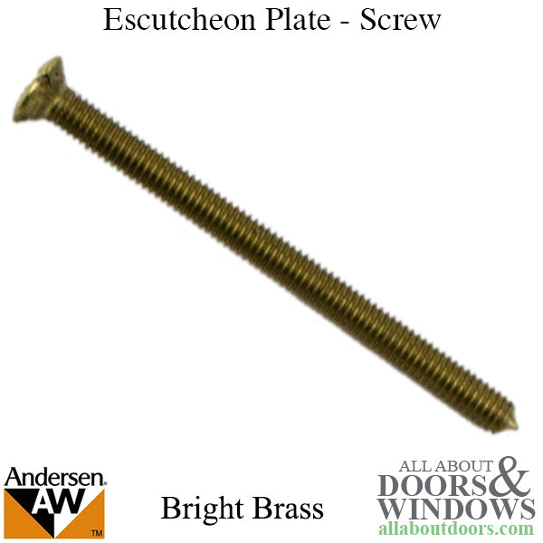 Screw, 4mm x 56mm  Escutcheon Plate - Brass - Screw, 4mm x 56mm  Escutcheon Plate - Brass