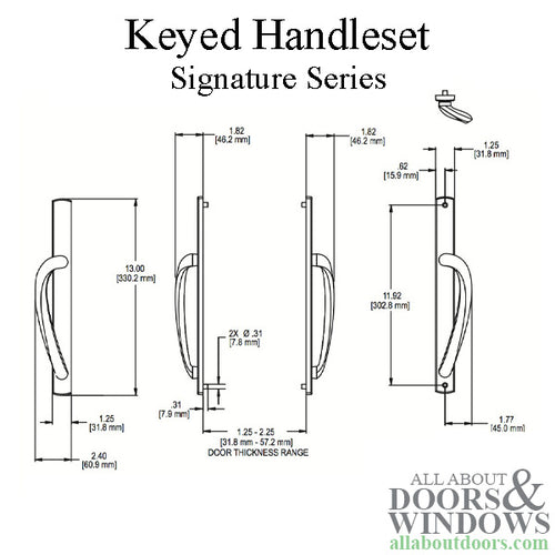 Truth Door Handle For Sliding Glass Doors Curved Top Keyed Handlset Choose Color - Truth Door Handle For Sliding Glass Doors Curved Top Keyed Handlset Choose Color