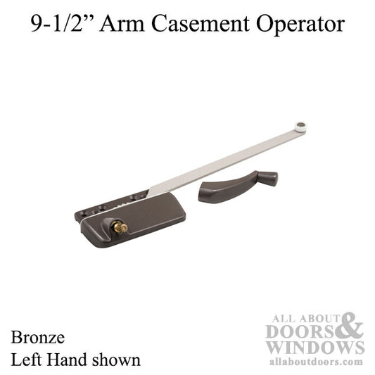 Surface Mount Casement Operator, Choose Handing - Bronze, 9-1/2" arm