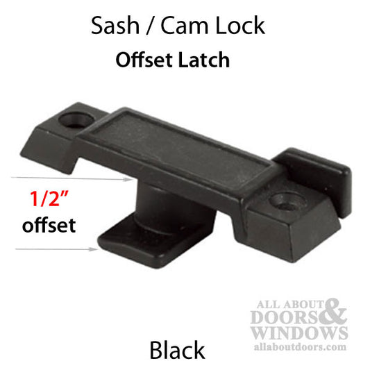 Sweep Latch, 1/2" offset, Acorn Window, Diecast - Black