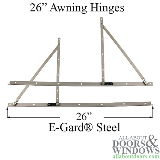 Truth 13.17 Awning Window Hinge and Track, Pairs 26" - E-Gard® Steel