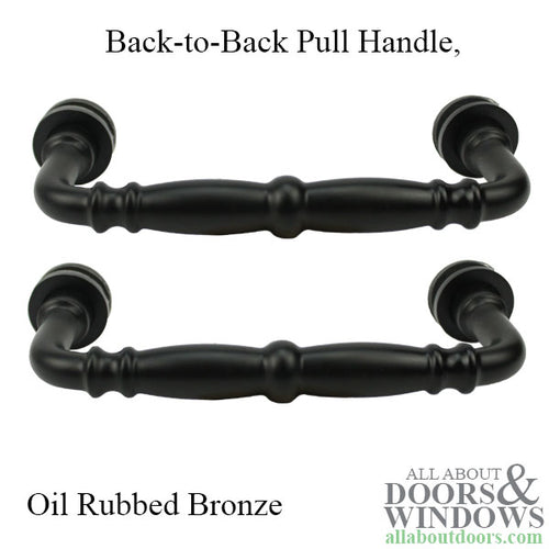 Door Pull 6 Inch, Victorian Style, Back-to-Back Pull Handle, Oil Rubbed Bronze - Door Pull 6 Inch, Victorian Style, Back-to-Back Pull Handle, Oil Rubbed Bronze