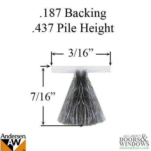 Andersen Window Weatherstrip Frenchwood Sliding Doors Insect Screen Bug Seal .187 Inch back .437 Inch tall Gray - Andersen Window Weatherstrip Frenchwood Sliding Doors Insect Screen Bug Seal .187 Inch back .437 Inch tall Gray