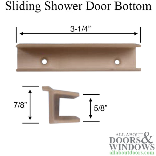 Guide, 5/8 Opening, Sliding Shower Door Bottom- Tan - Guide, 5/8 Opening, Sliding Shower Door Bottom- Tan