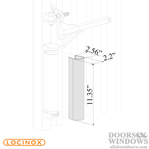Locinox Uncoated Aluminium Shell for Lion Gate Closer - Locinox Uncoated Aluminium Shell for Lion Gate Closer