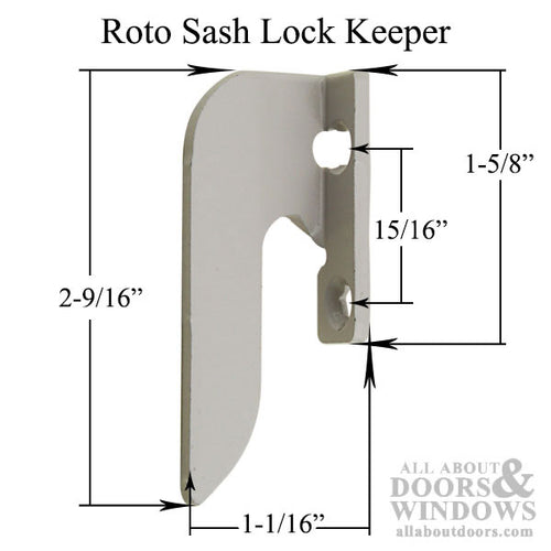 Roto GS466 G5 Casement  Sash Lock Strike, RH SS - Roto GS466 G5 Casement  Sash Lock Strike, RH SS