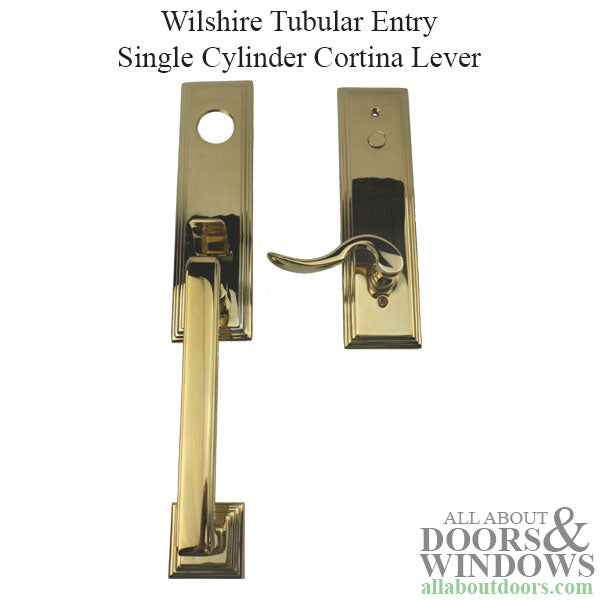 Wilshire Tubular Entry Handleset Single Cylinder Cortina Lever - Wilshire Tubular Entry Handleset Single Cylinder Cortina Lever