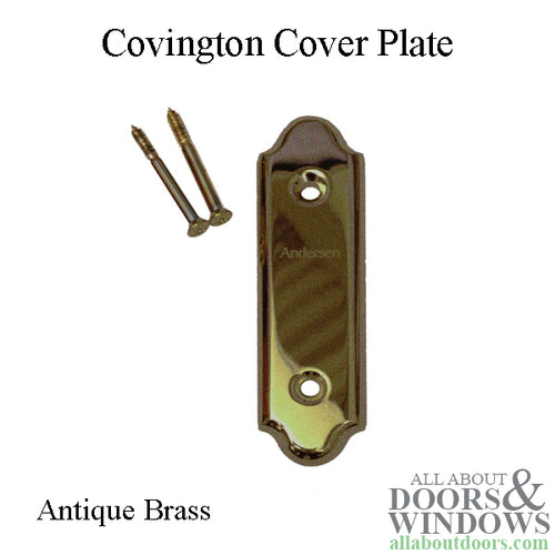 Andersen Gliding Door Cover Plate, Covington Style - Antique Brass - Andersen Gliding Door Cover Plate, Covington Style - Antique Brass