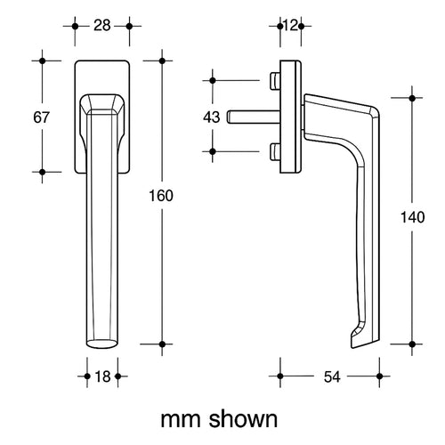 Dirigent Handle Set with PC Rosettes - Interior/Exterior - Dirigent Handle Set with PC Rosettes - Interior/Exterior