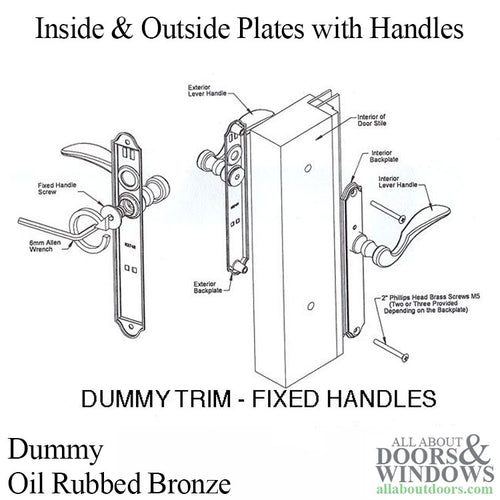 Dummy pair, Munchen 112 / 374 Fixed - Oil Rubbed Brass - Dummy pair, Munchen 112 / 374 Fixed - Oil Rubbed Brass