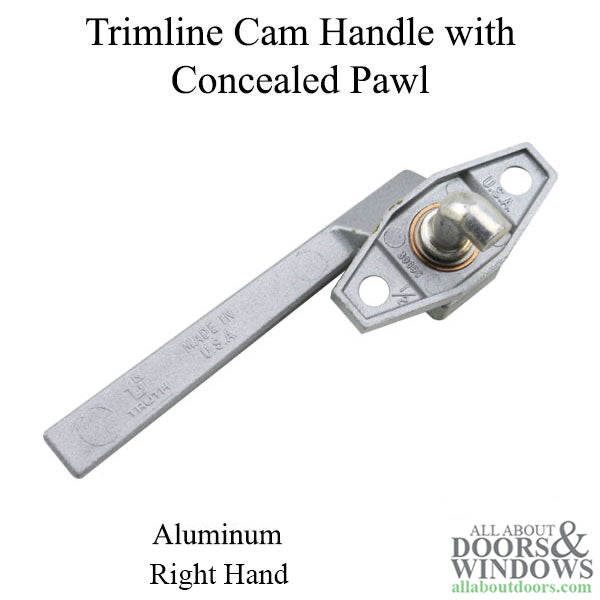 Trimline Cam Handle with 11.1mm Concealed Pawl in aluminum finish - Right Hand - Trimline Cam Handle with 11.1mm Concealed Pawl in aluminum finish - Right Hand